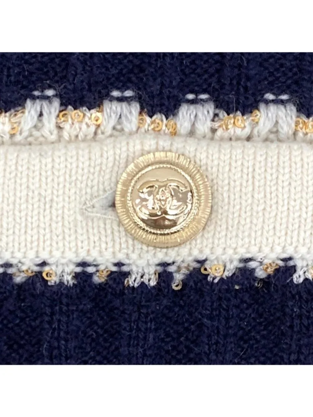 Chanel Color-Block Striped Cashmere Knit Dress